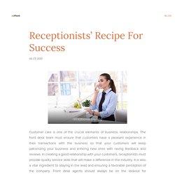 Receptionists’ Recipe For Success