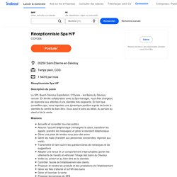 Réceptionniste Spa H/F - 05250 Saint-Étienne-en-Dévoluy