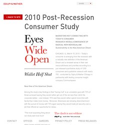 2010 Post-Recession Consumer Study