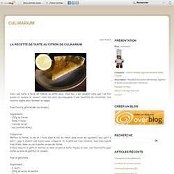 La recette de tarte au citron de Culinarium