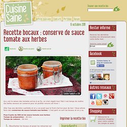 Recette bocaux : conserve de sauce tomate aux herbes