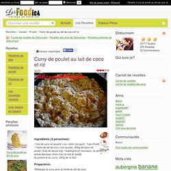 Recette de Curry de poulet au lait de coco et riz