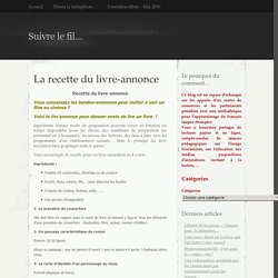 La recette du livre-annonce