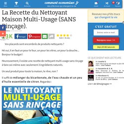 La Recette du Nettoyant Maison Multi-Usage (SANS Rinçage).