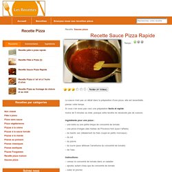 Recette Sauce Pizza Rapide