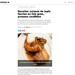 Recette: cuisses de lapin farcies au foie gras, pommes soufflées