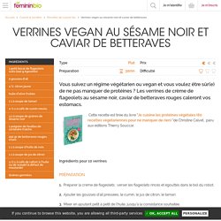 Recette Verrines vegan au sésame noir et caviar de betteraves