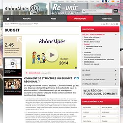 Budget, recettes, dépenses du Conseil régional Rhône Alpes