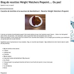 Cocotte de lentilles à la saucisse de Montbéliard - Recette Weight Watchers Propoint