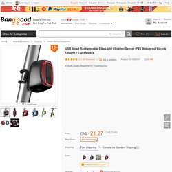 USB Smart Rechargeable Bike Light Vibration Sensor IPX6 Waterproof Bicycle Taillight 7 Light Modes Sale - Banggood.com