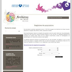 Assistance Publique Paris (registres de population)