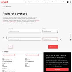 erudit.org-Recherche avancée