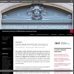 Carnet de la recherche à la Bibliothèque nationale de France