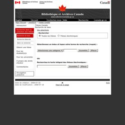 Recherche de base - Thèses Canada - Bibliothèque et Archives Canada