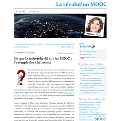 Ce que la recherche dit sur les MOOC : l’exemple des chatrooms