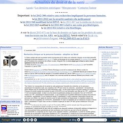 Recherche clinique sur la personne humaine - adoption au Sénat - Actualités du droit et de la santé ...