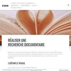 Réaliser une recherche documentaire – M'SIEUR