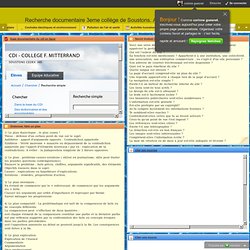 Recherche documentaire 3eme collège de Soustons. Accés à la base documentaire