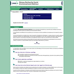 RSEIN - Réseau Recherche Santé Environnement INtérieur