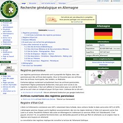 Recherche généalogique en Allemagne