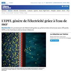 Recherche: L'EPFL génère de l'électricité grâce à l'eau de mer