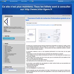 Panorama d'outils de recherche d'informations gratuits et en ligne