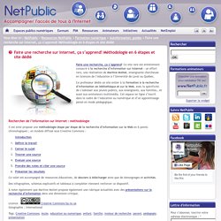 Faire une recherche sur Internet, ça s’apprend! Méthodologie en 6 étapes et site dédié