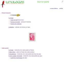 La Poste, recherche de code postal en ligne LEXILOGOS
