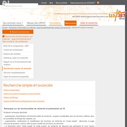 Recherche simple et avancée