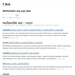 ¶ Rechercher dans Bob : dictionnaire d'argot, ou l'autre trésor de la langue ;)