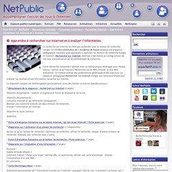 Apprendre à rechercher sur Internet et à évaluer l’information