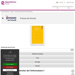 Qu'est-ce que rechercher de l'information ?