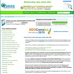 Rechercher Des Mots Clés, Suggestion Mot Clé. Chercher Un Générateur De Mot Clef
