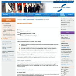 Master Administration Economique & Sociale (AES)-Gestion & droit de l'économie numérique-Commerce électronique - Université de Strasbourg