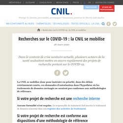 Recherches sur le COVID-19 : la CNIL se mobilise