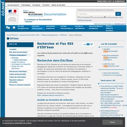 Recherches et Flux RSS d'EDU'base — Documentation (CDI)