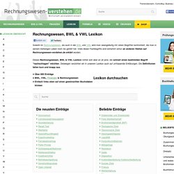 Rechnungswesen, BWL & VWL Lexikon / Glossar