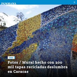 Fotos / Mural hecho con 200 mil tapas recicladas deslumbra en Caracas