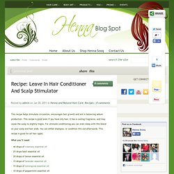 Recipe: Leave in Hair Conditioner and Scalp Stimulator