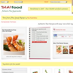 Tom Yum (Thai Soup) Recipe - Order Ingredients Online