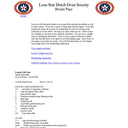 Recipe Page - Lone Star Dutch Oven Society