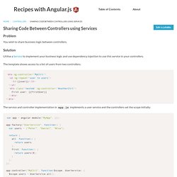 Recipes with Angular.js - Sharing Code Between Controllers using Services