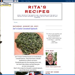 Rita's Recipes: Joe's Garlic Creamed Spinach