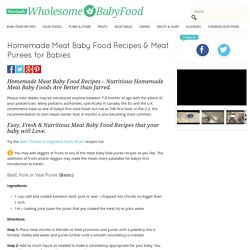 Meat for Baby Food recipes, Puree Homemade Meats Baby Food, Puree Chicken, Pork, Beef Meats, Meat Recipe Purees