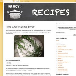 Herb Infused Simple Syrup