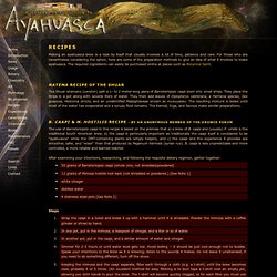 Recipes - A general introduction to Ayahuasca
