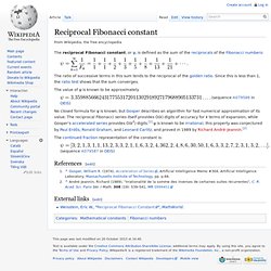 Reciprocal Fibonacci constant