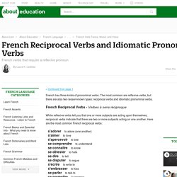 French Reciprocal Verbs and Idiomatic Pronominal Verbs