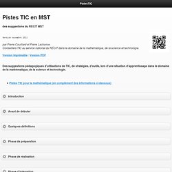 RÉCIT MST Mobile - Suggestions pédagogiques