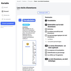 Les récits d'aventures - 6e - Cours Français
